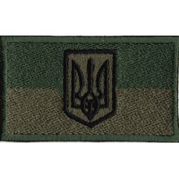 Нашивка флаг Украины на бейсболку оливковый