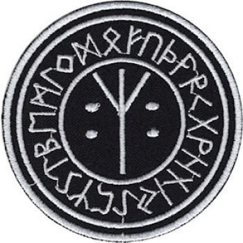 Шеврон Руна Альгіз чорний