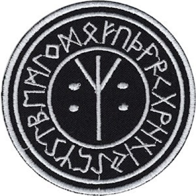 Шеврон Руна Альгиз черный