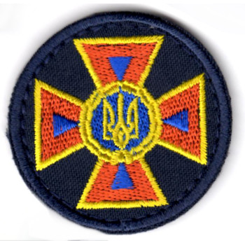 Кокарда ДСНС (ДСНС, МНС, пожежники) на головний убір на липучці